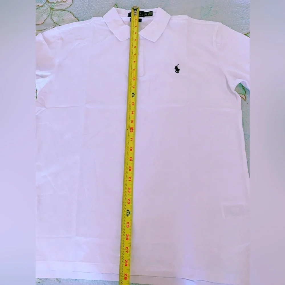Ralph Lauren polo shirt for‎ Men Custom Slim Fit  Cotton White XL